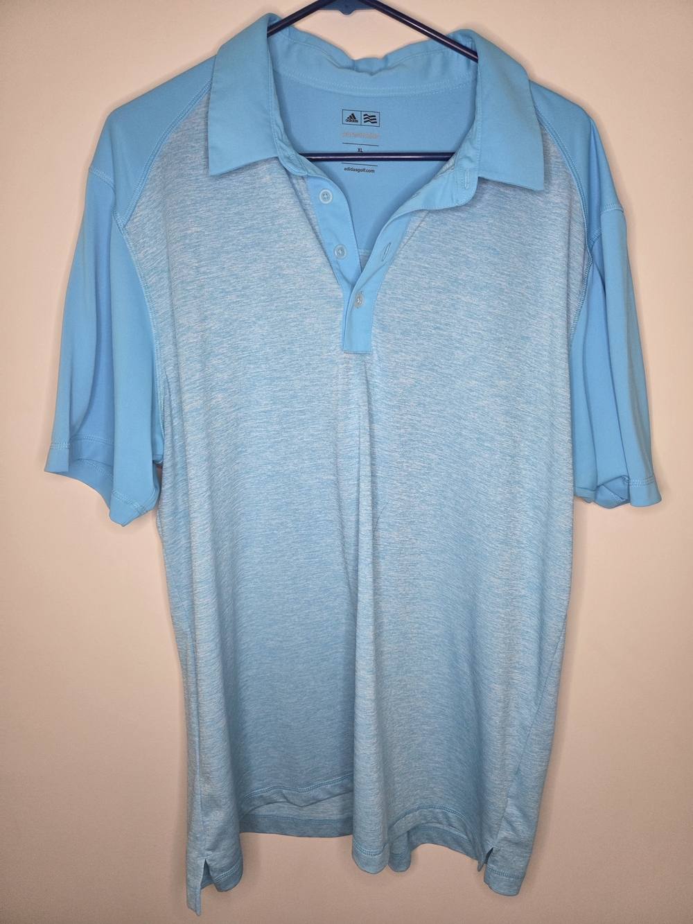 adidas Light Blue Men's Polo Shirt - Short Sleeve